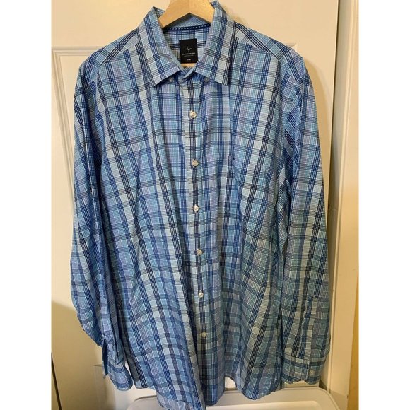 Tailorbyrd Men’s Sz XXL Contrast Striped Blue‎ Cotton Button Down shirt - Picture 6 of 8